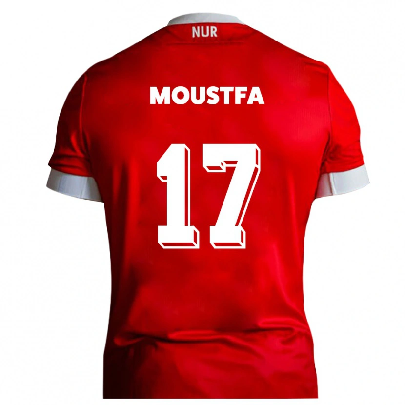 Danxen Niño Camiseta Can Moustfa #17 Rojo Blanco 1ª Equipación 2025/26 La Camisa