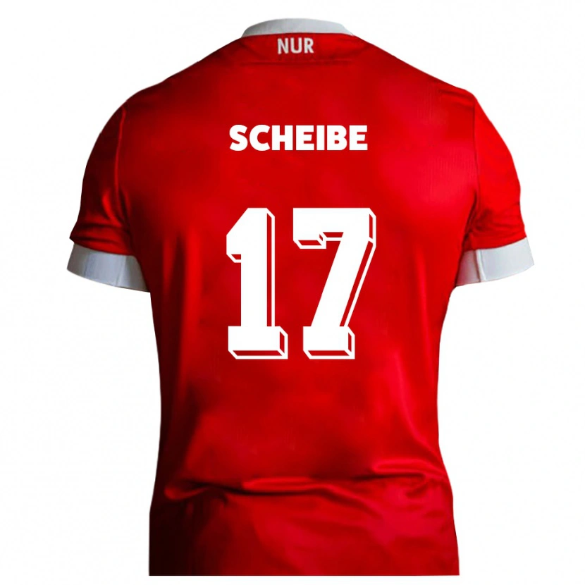 Danxen Niño Camiseta Niklas Scheibe #17 Rojo Blanco 1ª Equipación 2025/26 La Camisa
