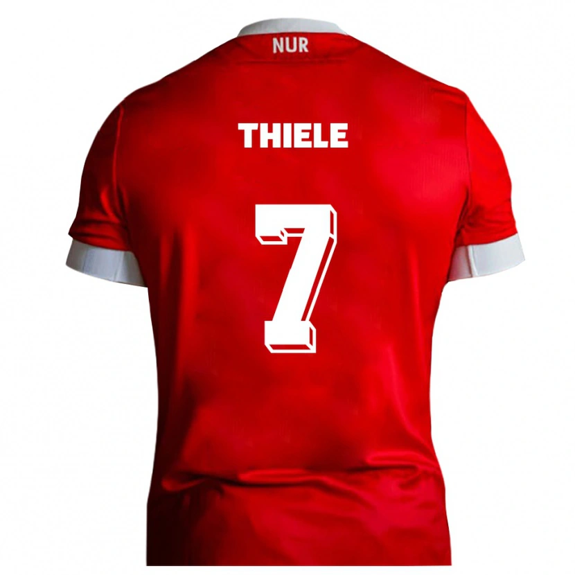 Danxen Niño Camiseta Timmy Thiele #7 Rojo Blanco 1ª Equipación 2025/26 La Camisa