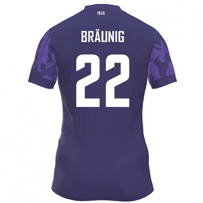 Danxen Niño Camiseta Liam Bräunig #22 Púrpura Blanco 1ª Equipación 2025/26 La Camisa