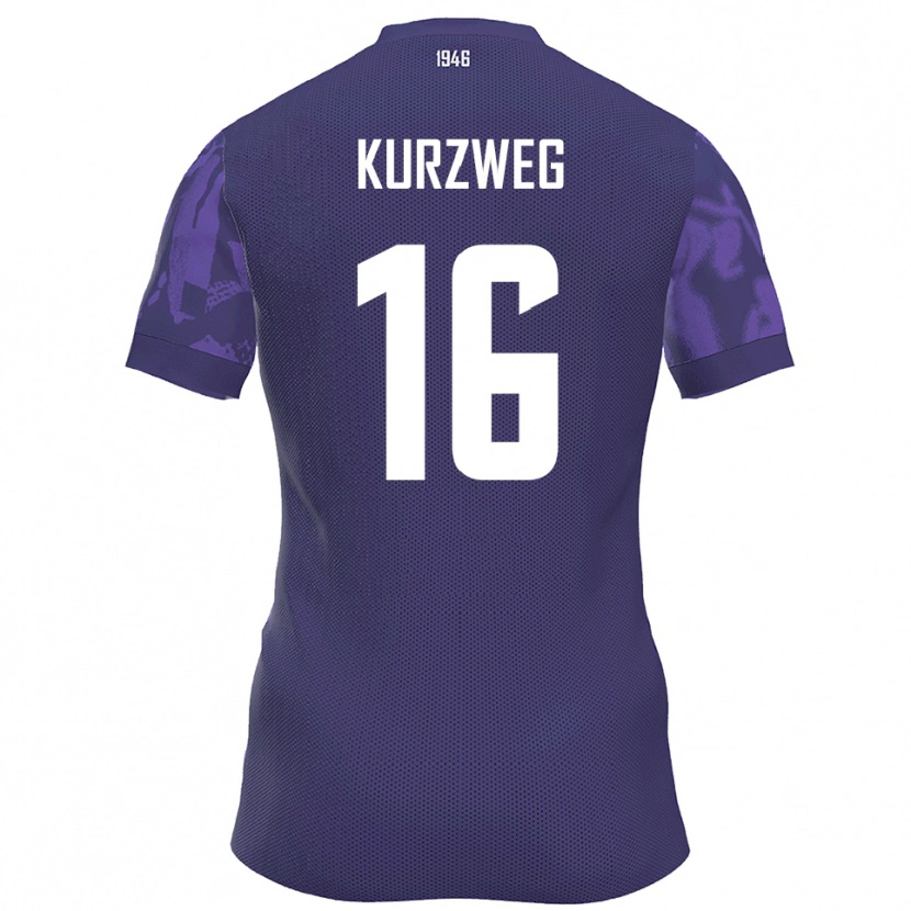 Danxen Niño Camiseta Cedric Kurzweg #16 Púrpura Blanco 1ª Equipación 2025/26 La Camisa
