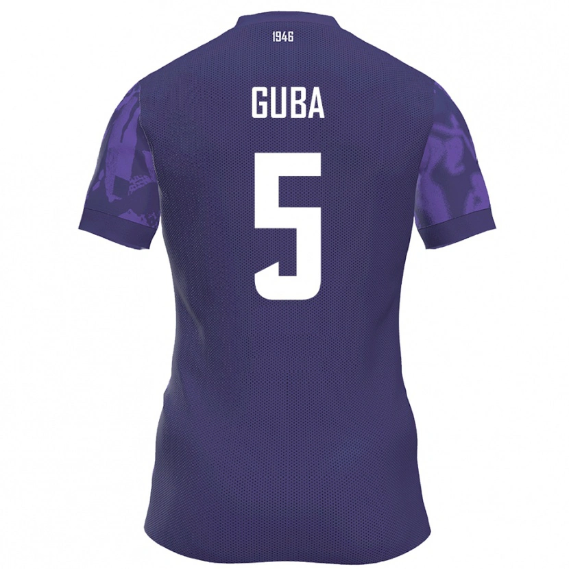 Danxen Niño Camiseta Kilian Guba #5 Púrpura Blanco 1ª Equipación 2025/26 La Camisa