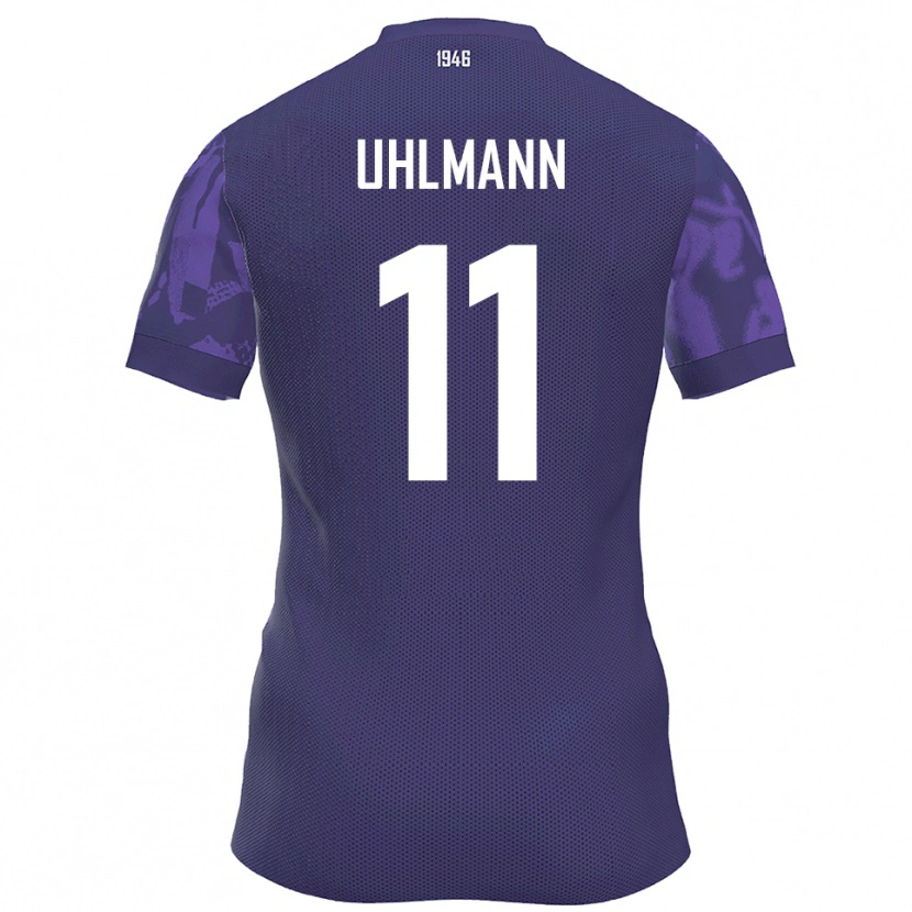 Danxen Niño Camiseta Eric Uhlmann #11 Púrpura Blanco 1ª Equipación 2025/26 La Camisa