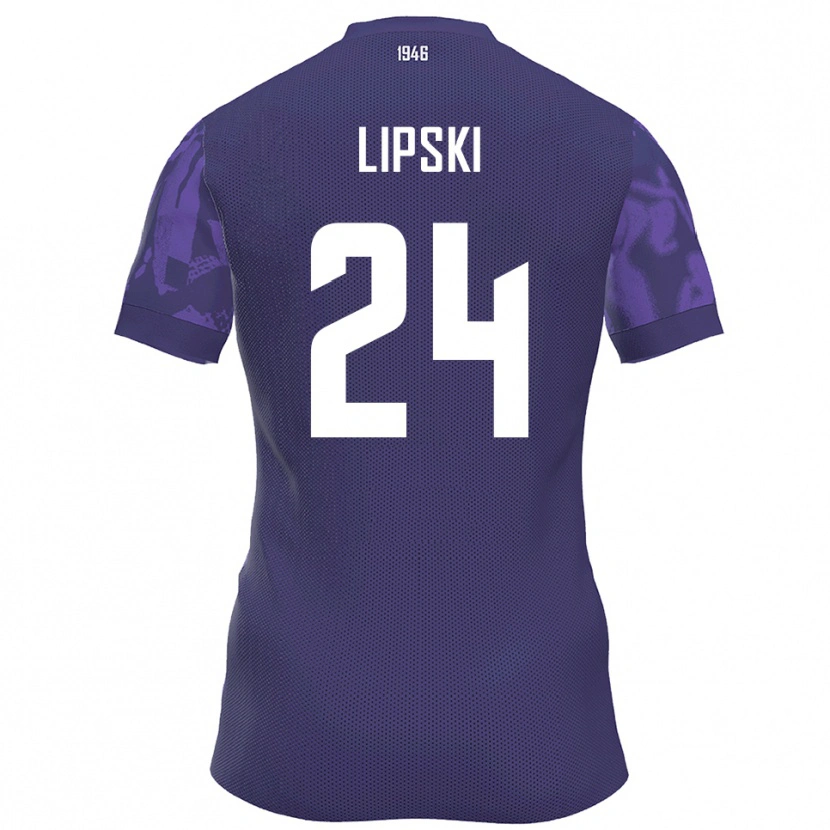 Danxen Niño Camiseta Yarin Lipski #24 Púrpura Blanco 1ª Equipación 2025/26 La Camisa