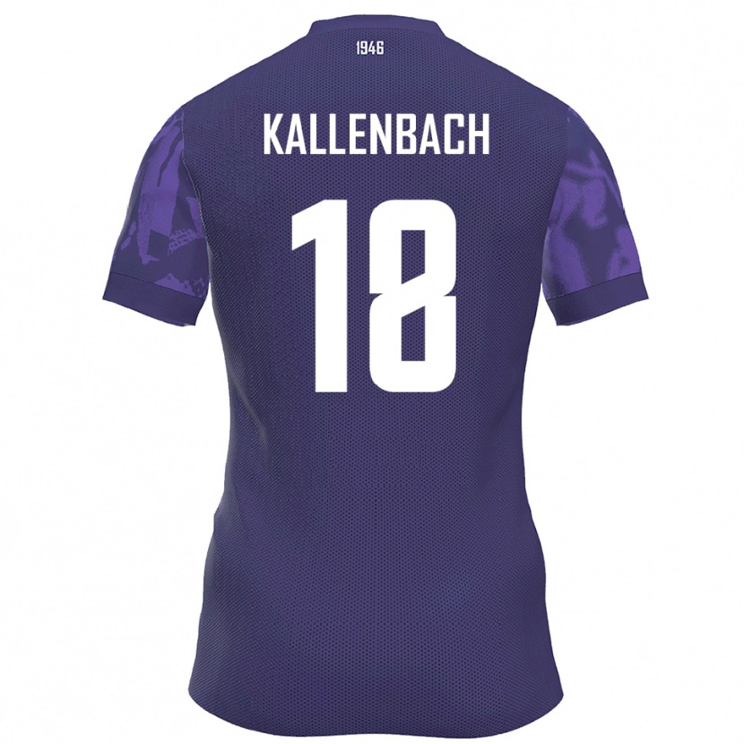Danxen Niño Camiseta William Kallenbach #18 Púrpura Blanco 1ª Equipación 2025/26 La Camisa
