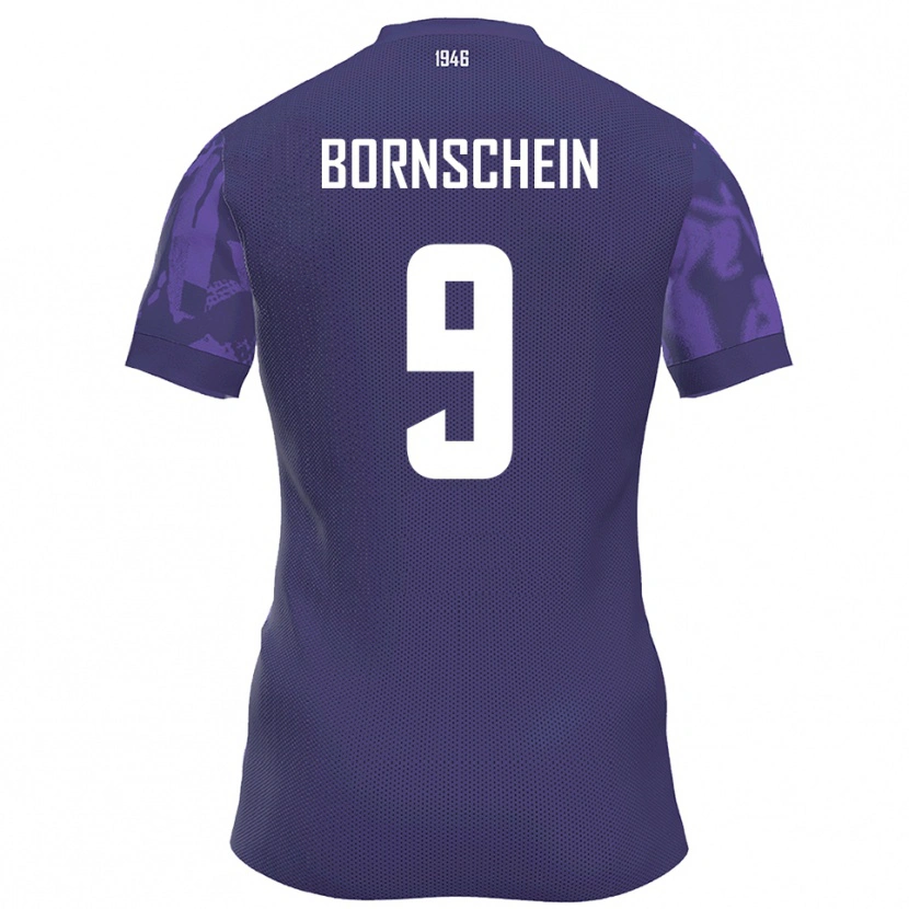 Danxen Niño Camiseta Ricky Bornschein #9 Púrpura Blanco 1ª Equipación 2025/26 La Camisa