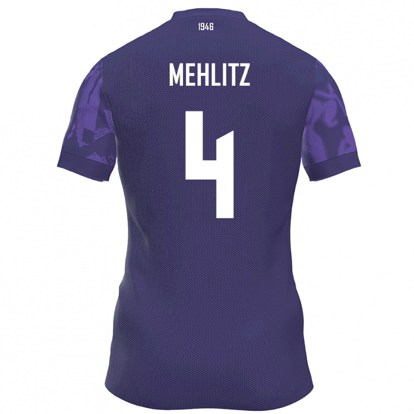 Danxen Niño Camiseta Fabian Mehlitz #4 Púrpura Blanco 1ª Equipación 2025/26 La Camisa