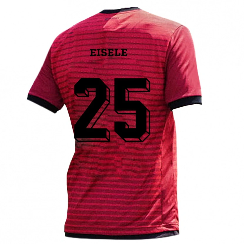 Danxen Niño Camiseta Kai Eisele #25 Rojo Negro 1ª Equipación 2025/26 La Camisa