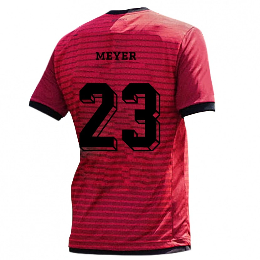 Danxen Niño Camiseta Alexander Meyer #23 Rojo Negro 1ª Equipación 2025/26 La Camisa