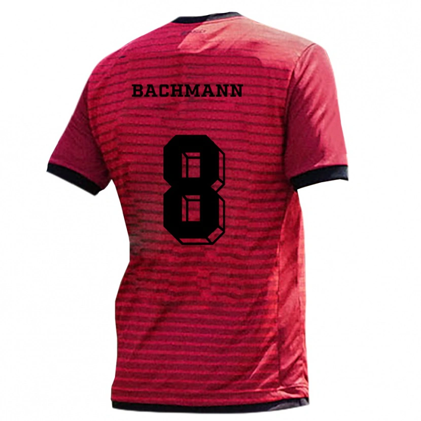 Danxen Niño Camiseta Patrick Bachmann #8 Rojo Negro 1ª Equipación 2025/26 La Camisa