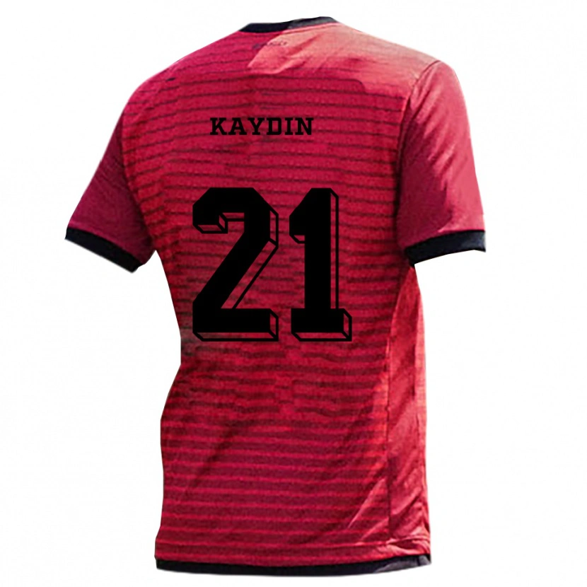 Danxen Niño Camiseta Malik Kaydin #21 Rojo Negro 1ª Equipación 2025/26 La Camisa
