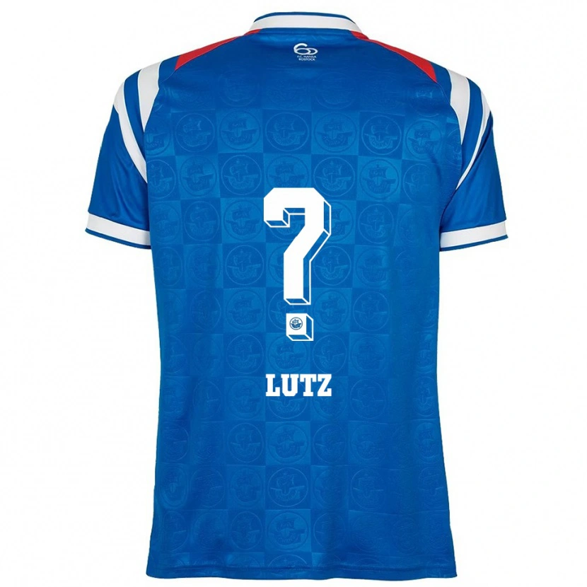 Danxen Niño Camiseta Marvin Lutz #0 Azul Blanco Rojo 1ª Equipación 2025/26 La Camisa