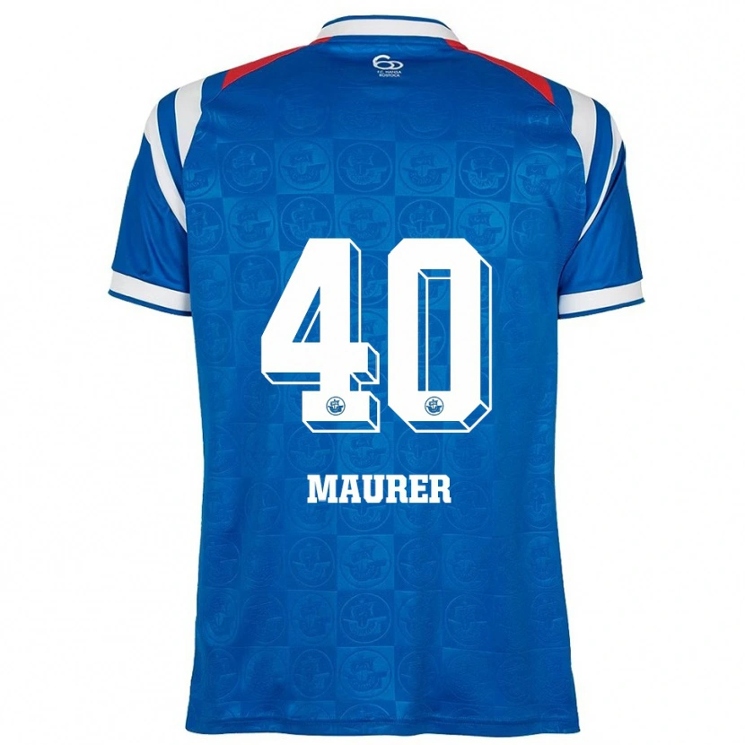 Danxen Niño Camiseta Erik Maurer #40 Azul Blanco Rojo 1ª Equipación 2025/26 La Camisa