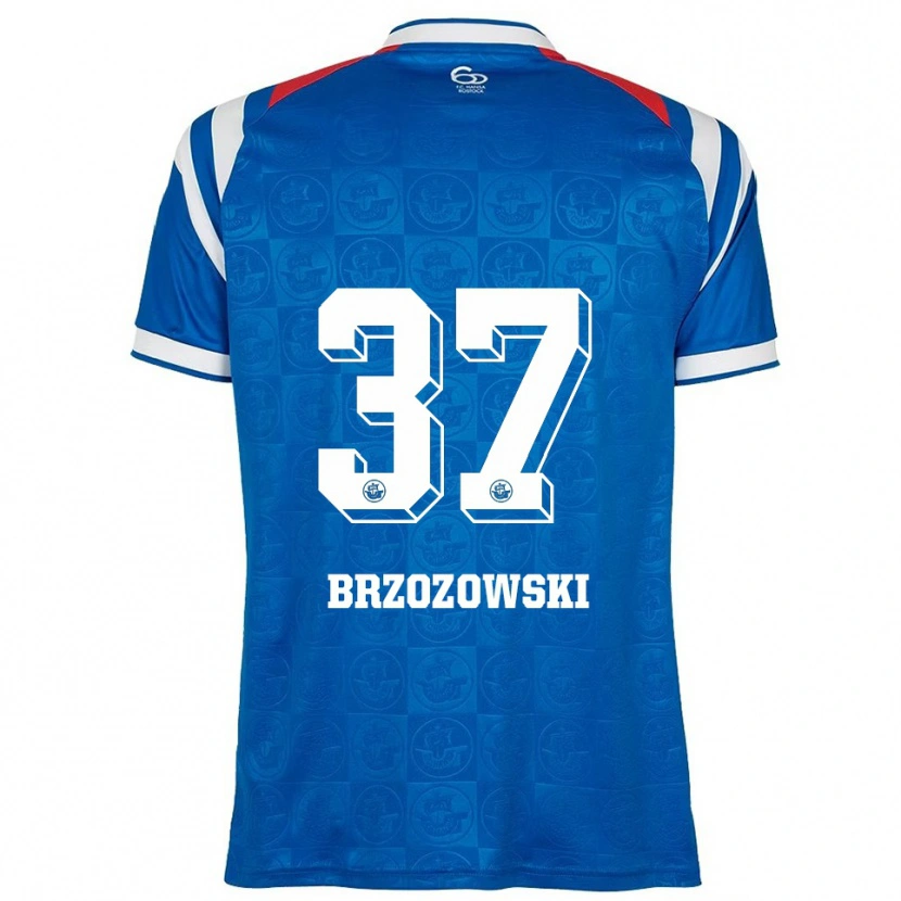 Danxen Niño Camiseta Milosz Brzozowski #37 Azul Blanco Rojo 1ª Equipación 2025/26 La Camisa