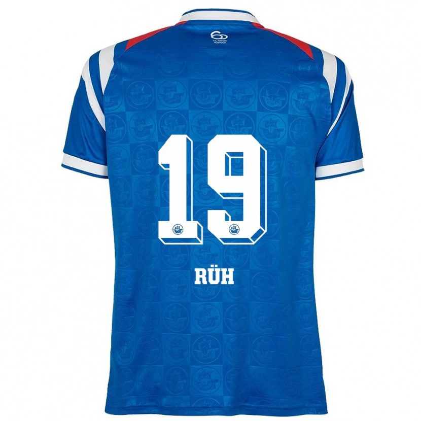 Danxen Niño Camiseta Julian Rüh #19 Azul Blanco Rojo 1ª Equipación 2025/26 La Camisa