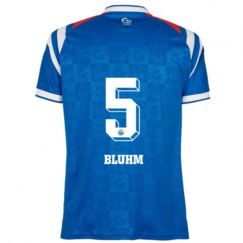 Danxen Niño Camiseta Theodor Bluhm #5 Azul Blanco Rojo 1ª Equipación 2025/26 La Camisa