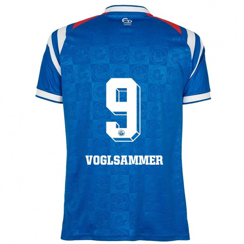 Danxen Niño Camiseta Andreas Voglsammer #9 Azul Blanco Rojo 1ª Equipación 2025/26 La Camisa