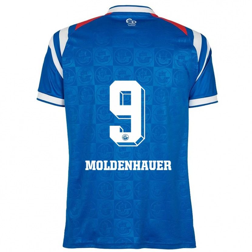 Danxen Niño Camiseta Max Moldenhauer #9 Azul Blanco Rojo 1ª Equipación 2025/26 La Camisa