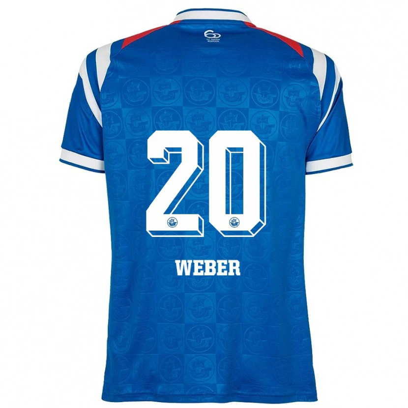Danxen Niño Camiseta Caden Weber #20 Azul Blanco Rojo 1ª Equipación 2025/26 La Camisa