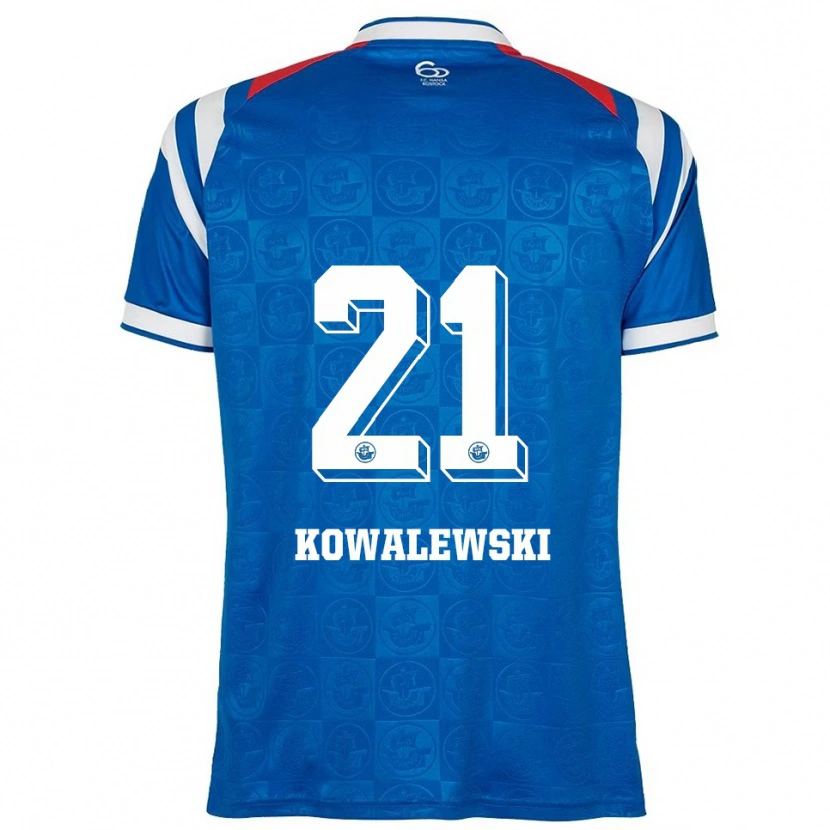 Danxen Niño Camiseta Oskar Kowalewski #21 Azul Blanco Rojo 1ª Equipación 2025/26 La Camisa
