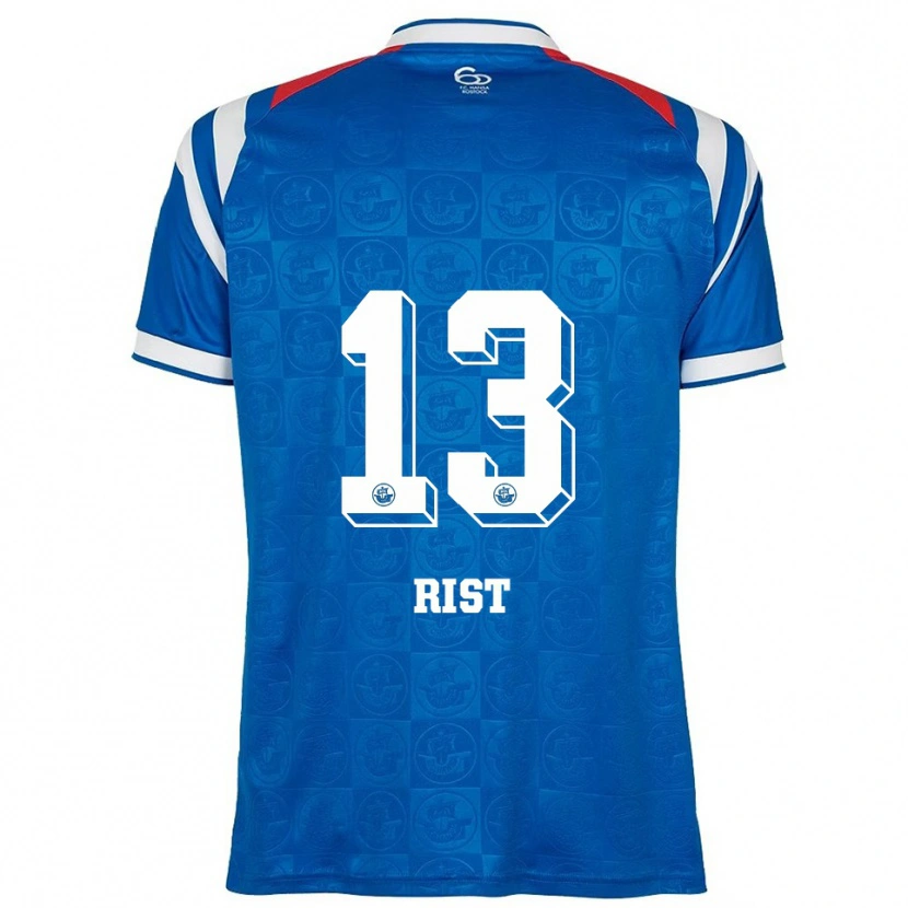 Danxen Niño Camiseta Vanessa Rist #13 Azul Blanco Rojo 1ª Equipación 2025/26 La Camisa