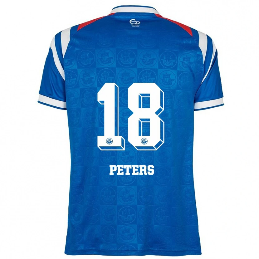 Danxen Niño Camiseta Bennett Peters #18 Azul Blanco Rojo 1ª Equipación 2025/26 La Camisa