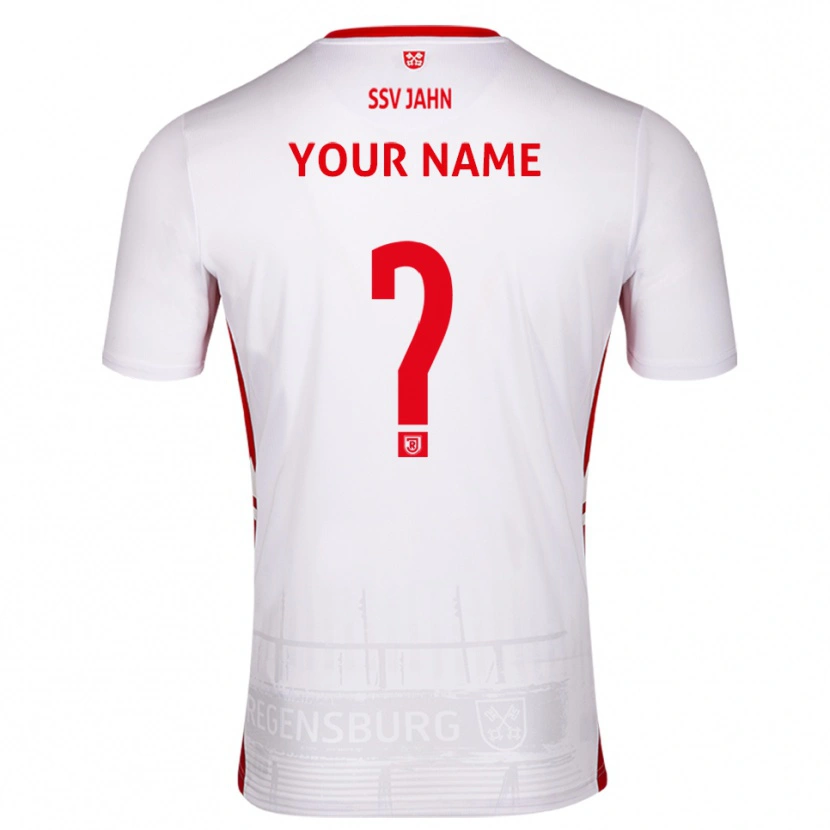 Danxen Niño Camiseta Su Nombre #0 Blanco Rojo 1ª Equipación 2025/26 La Camisa