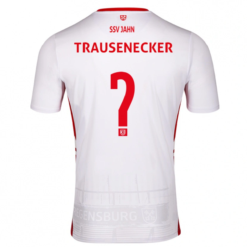 Danxen Niño Camiseta Bastian Trausenecker #0 Blanco Rojo 1ª Equipación 2025/26 La Camisa