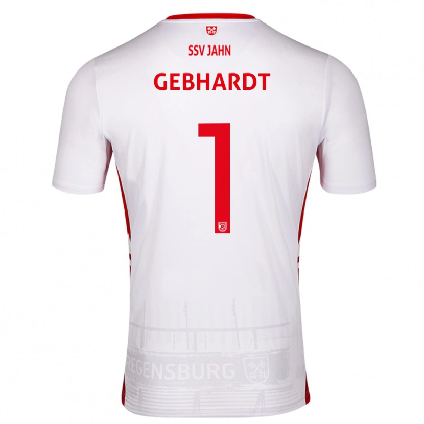 Danxen Niño Camiseta Felix Gebhardt #1 Blanco Rojo 1ª Equipación 2025/26 La Camisa