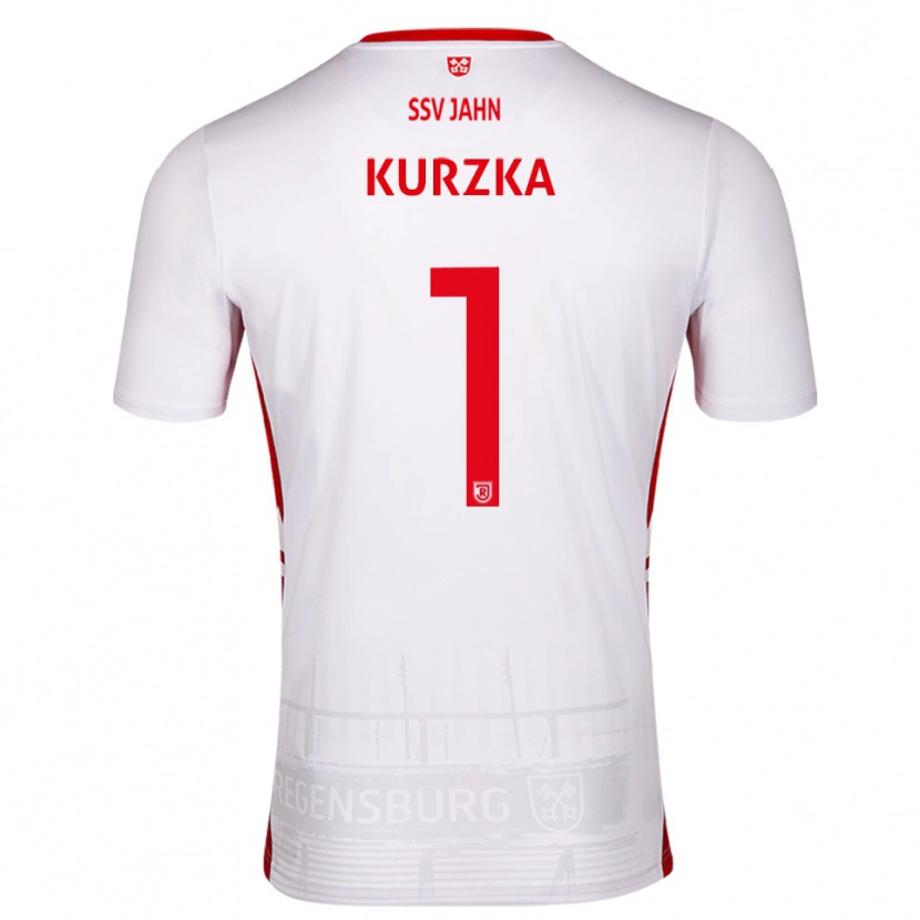 Danxen Niño Camiseta Timo Kurzka #1 Blanco Rojo 1ª Equipación 2025/26 La Camisa