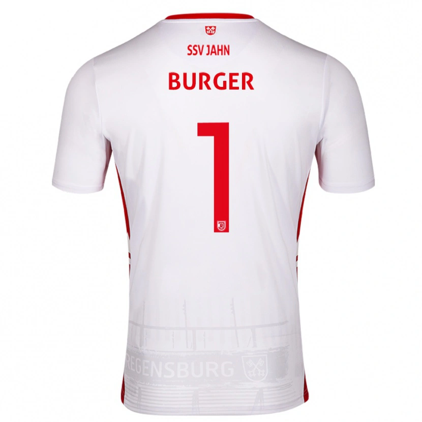 Danxen Niño Camiseta Gabriel Burger #1 Blanco Rojo 1ª Equipación 2025/26 La Camisa
