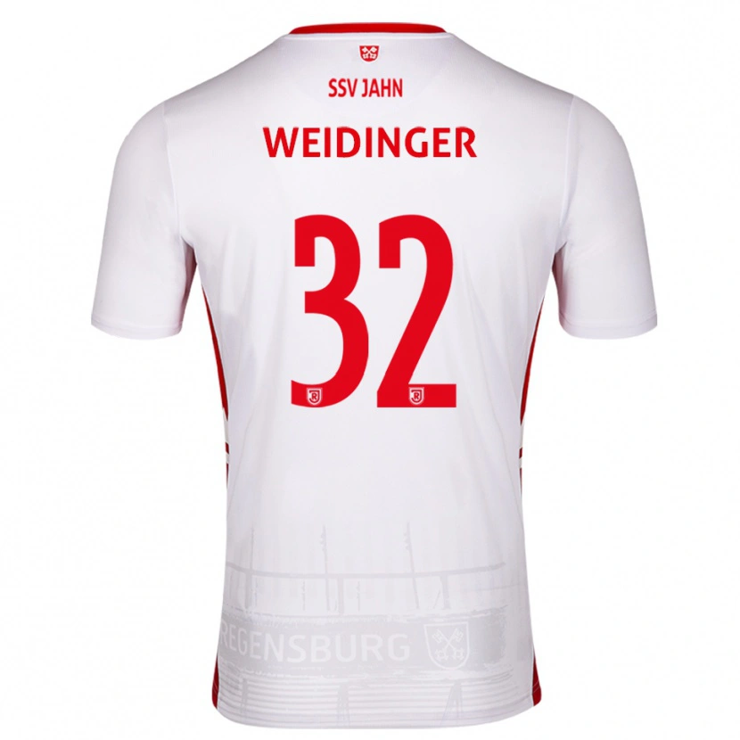 Danxen Niño Camiseta Alexander Weidinger #32 Blanco Rojo 1ª Equipación 2025/26 La Camisa