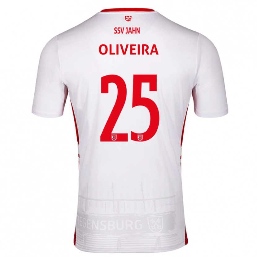 Danxen Niño Camiseta Nicolas Oliveira #25 Blanco Rojo 1ª Equipación 2025/26 La Camisa