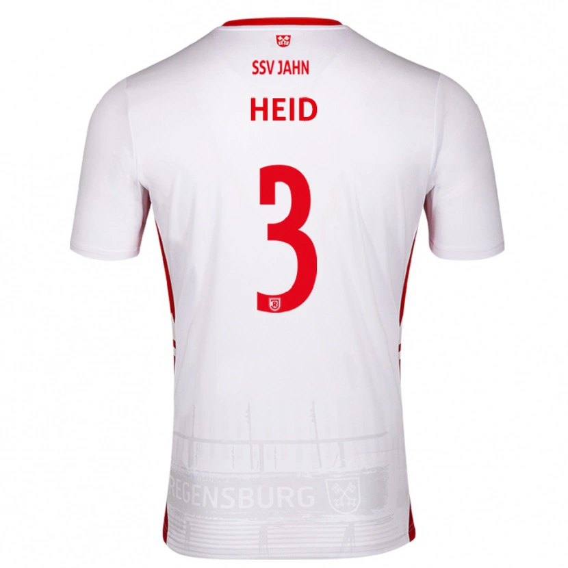 Danxen Niño Camiseta Henrik Heid #3 Blanco Rojo 1ª Equipación 2025/26 La Camisa