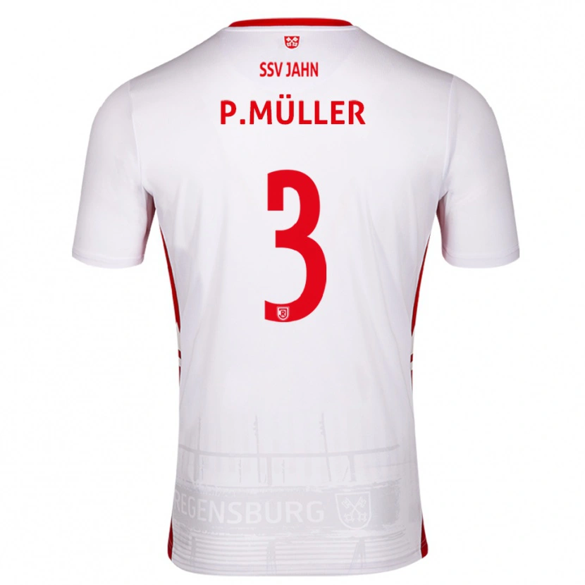 Danxen Niño Camiseta Paul Müller #3 Blanco Rojo 1ª Equipación 2025/26 La Camisa