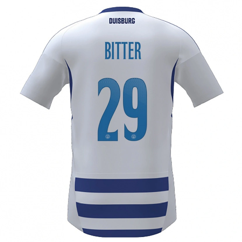 Danxen Niño Camiseta Joshua Bitter #29 Blanco Azul 1ª Equipación 2025/26 La Camisa