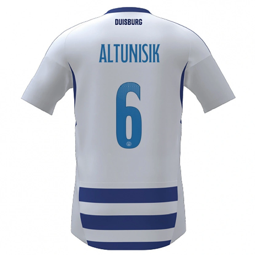 Danxen Niño Camiseta Kerim Altunisik #6 Blanco Azul 1ª Equipación 2025/26 La Camisa