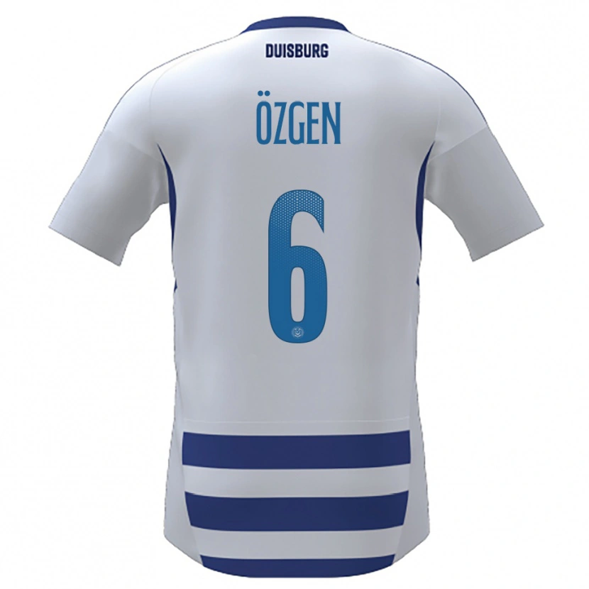 Danxen Niño Camiseta Mirac Özgen #6 Blanco Azul 1ª Equipación 2025/26 La Camisa