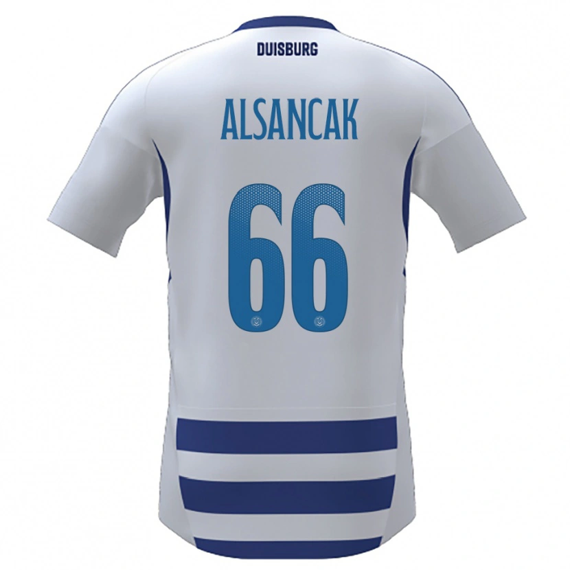 Danxen Niño Camiseta Duygu Alsancak #66 Blanco Azul 1ª Equipación 2025/26 La Camisa