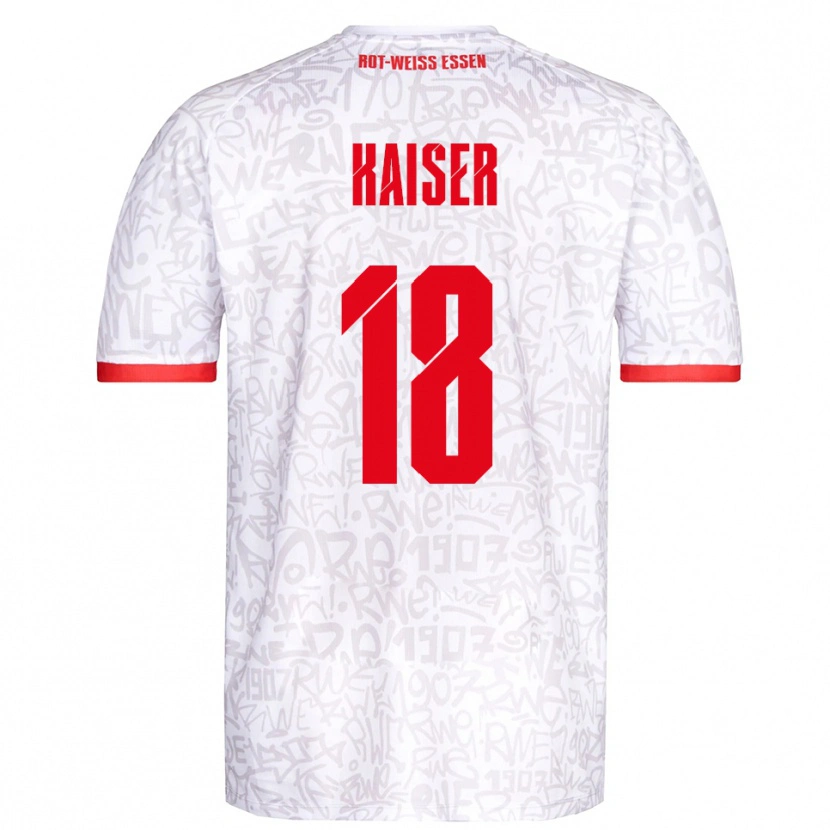 Danxen Niño Camiseta Nils Kaiser #18 Blanco Rojo 1ª Equipación 2025/26 La Camisa