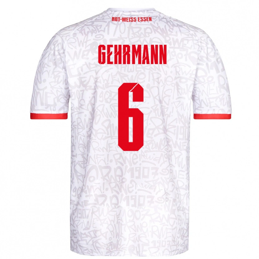 Danxen Niño Camiseta Fabian Gehrmann #6 Blanco Rojo 1ª Equipación 2025/26 La Camisa