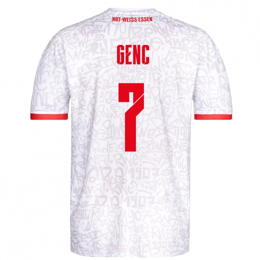 Danxen Niño Camiseta Mert Genc #7 Blanco Rojo 1ª Equipación 2025/26 La Camisa