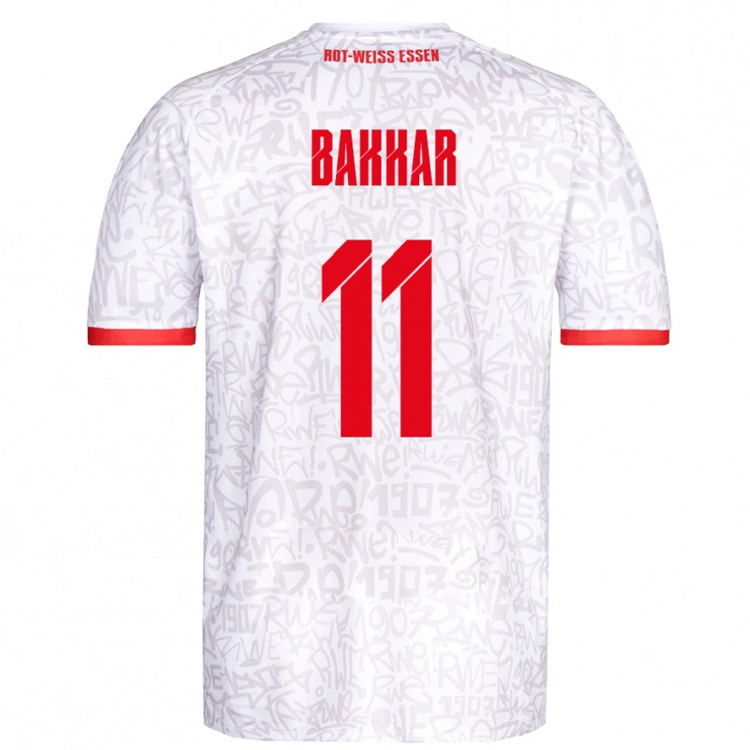 Danxen Niño Camiseta Baraa Bakkar #11 Blanco Rojo 1ª Equipación 2025/26 La Camisa