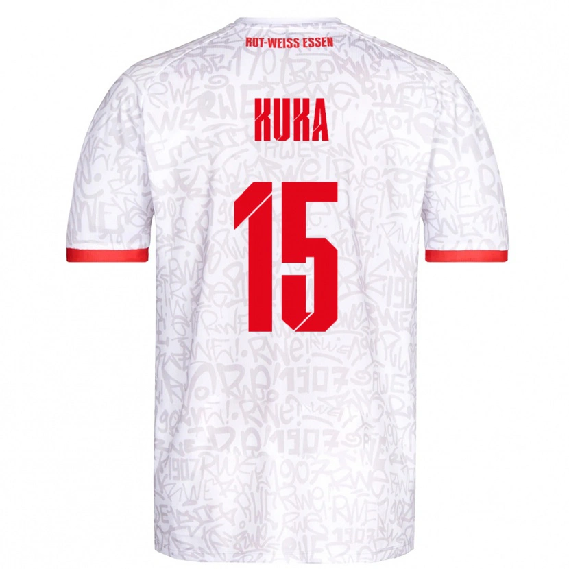 Danxen Niño Camiseta Hamid Kuka #15 Blanco Rojo 1ª Equipación 2025/26 La Camisa