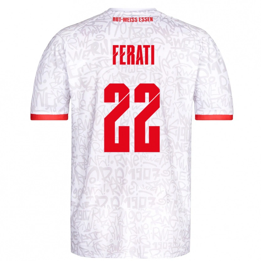 Danxen Niño Camiseta Larson Ferati #22 Blanco Rojo 1ª Equipación 2025/26 La Camisa