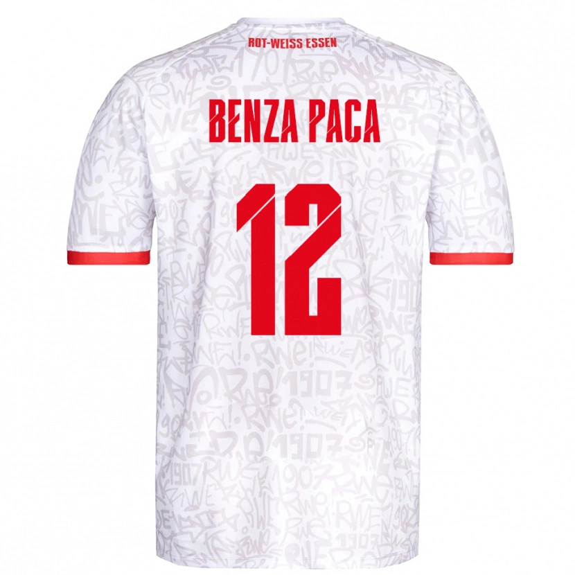 Danxen Niño Camiseta Lynes Benza Paca #12 Blanco Rojo 1ª Equipación 2025/26 La Camisa