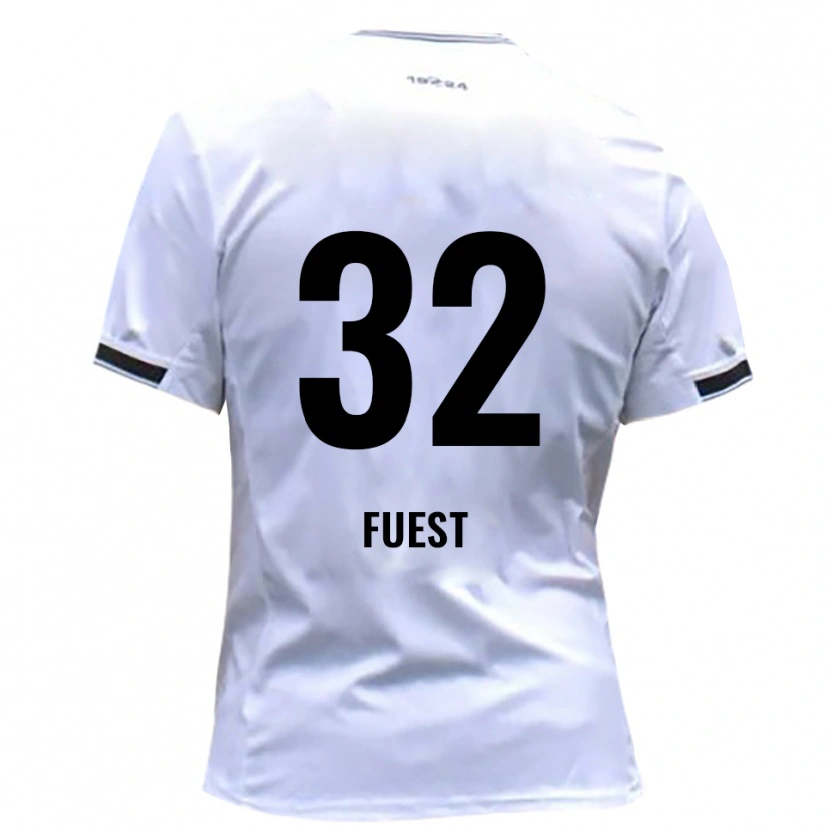Danxen Niño Camiseta Julian Fuest #32 Blanco Rojo 1ª Equipación 2025/26 La Camisa