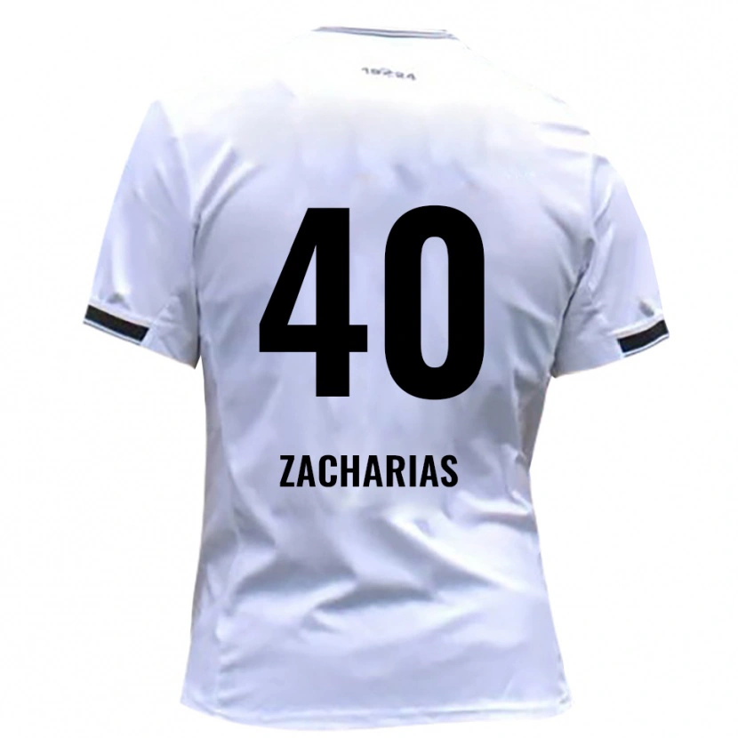 Danxen Niño Camiseta Marlon Zacharias #40 Blanco Rojo 1ª Equipación 2025/26 La Camisa