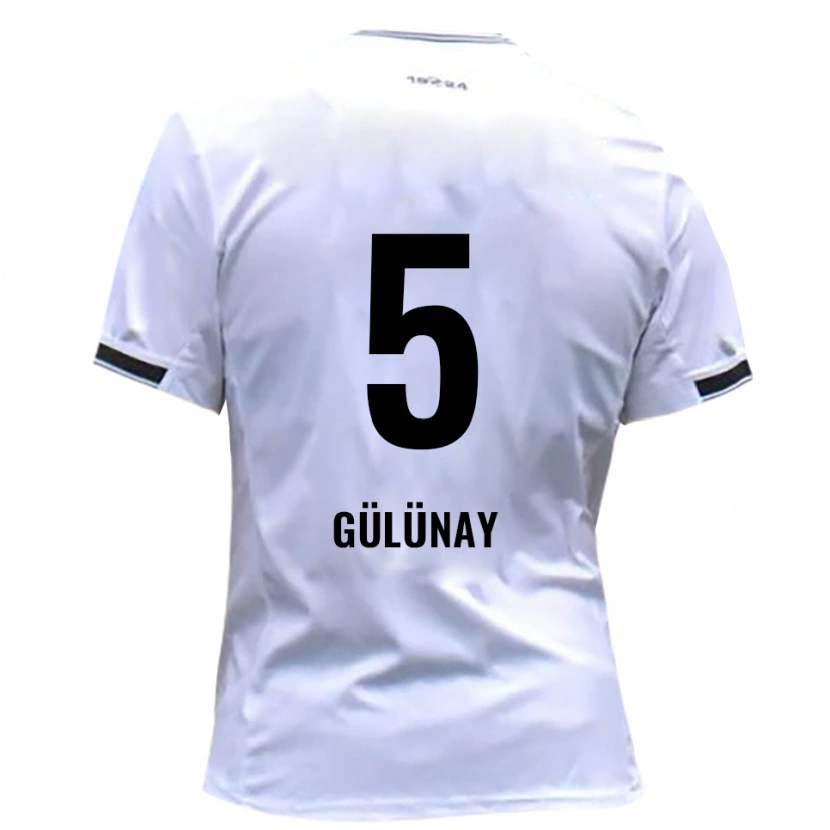 Danxen Niño Camiseta Louis Gülünay #5 Blanco Rojo 1ª Equipación 2025/26 La Camisa