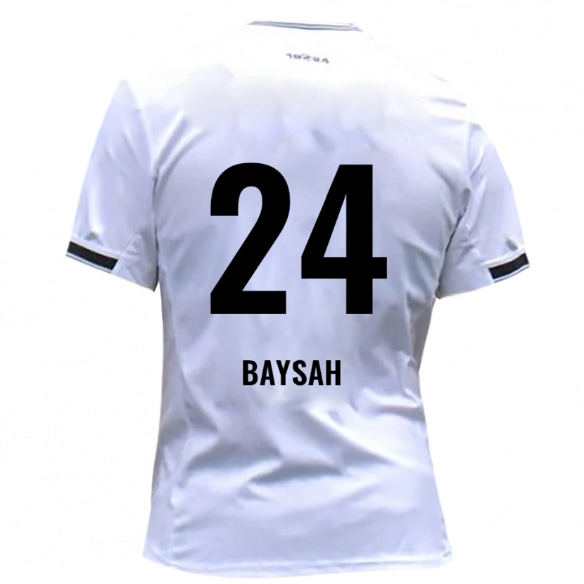 Danxen Niño Camiseta Mayango Baysah #24 Blanco Rojo 1ª Equipación 2025/26 La Camisa